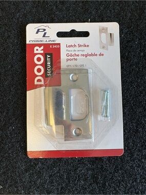 Prime-Line E 2433 Door Latch Strike Plate Chrome Security Strike New